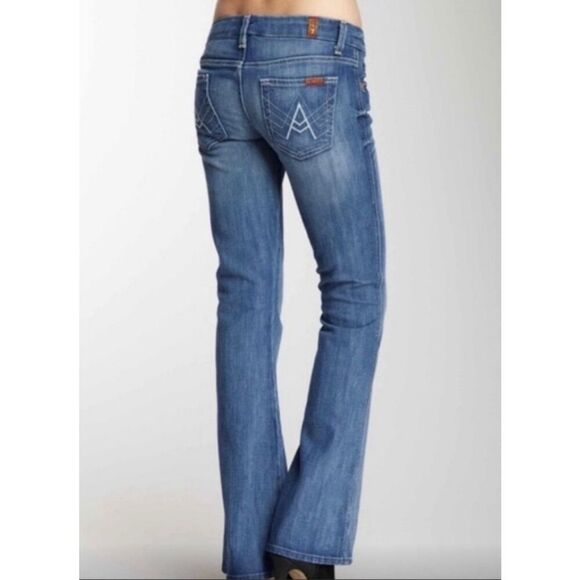 7 For All Mankind A Pocket Flare Jeans in Blue Size 28 - Picture 1 of 8